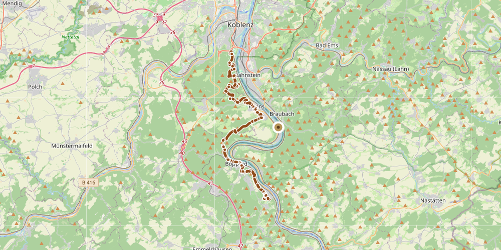 Karte: Linksrheinischer Jakobsweg durch Spay